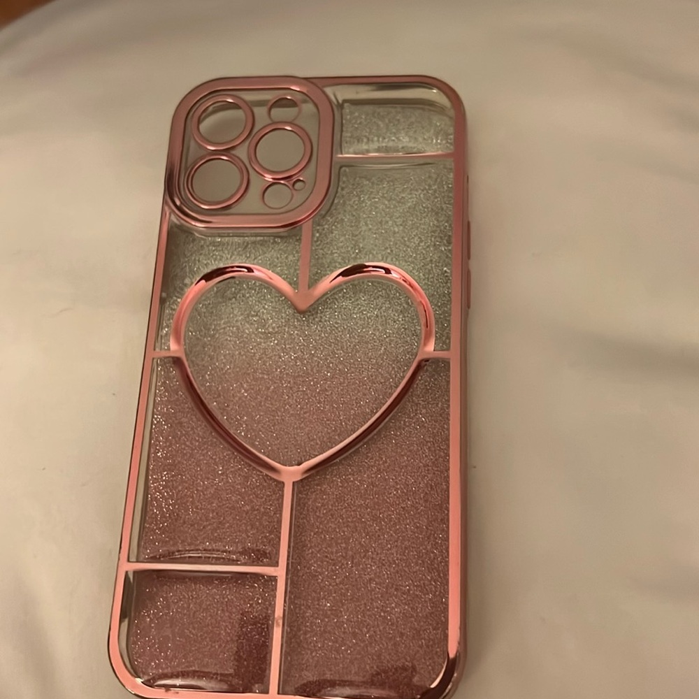 Pink coral transparent iPhone 13 Pro Max case